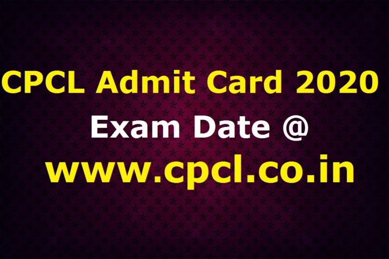 CPCL AITT Admit Card 2020