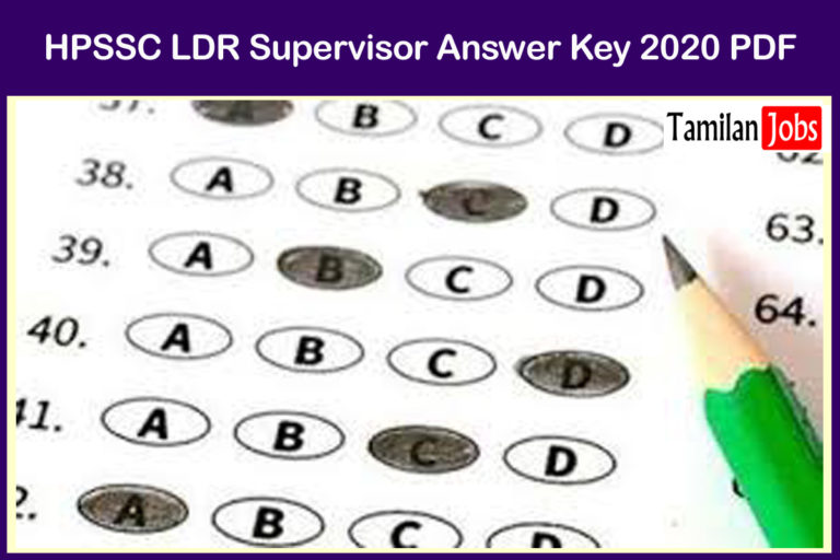 HPSSC LDR Supervisor Answer Key 2020 PDF