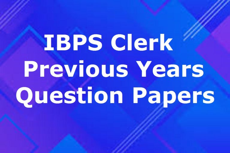IBPS Clerk Previous Question Papers PDF