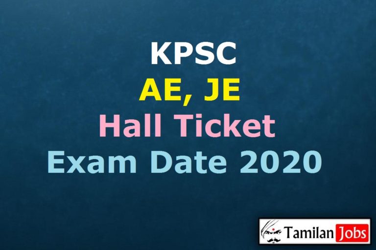 KPSC AE, JE Hall Ticket 2020