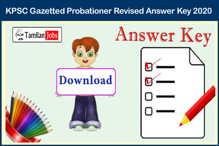 KPSC Gazetted Probationer Revised Answer Key 2020