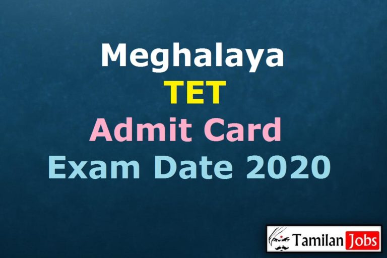 Meghalaya TET Admit Card 2020