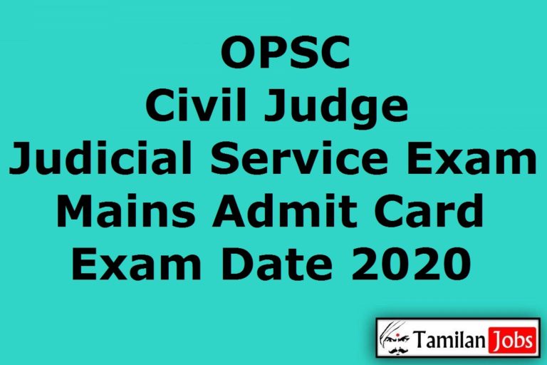 OPSC Civil Judge Mains Admit Card 2020