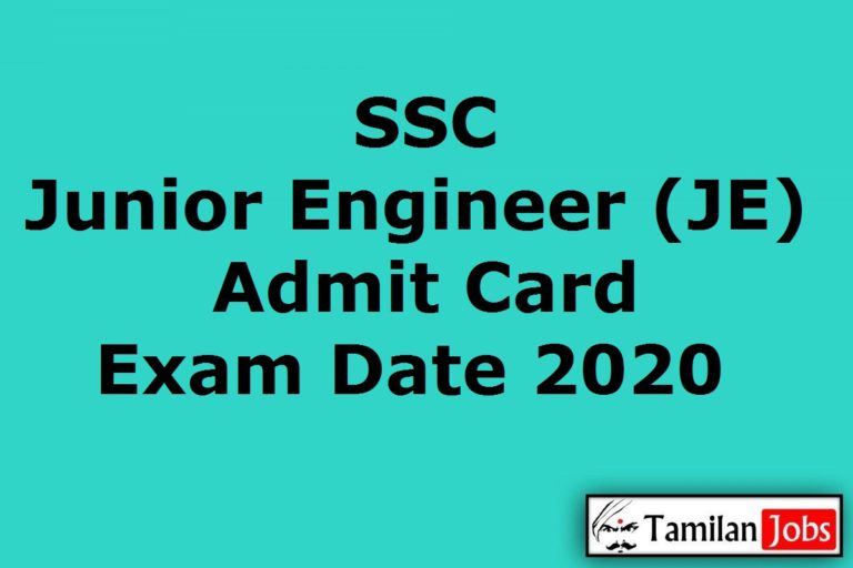 SSC JE Admit Card 2020