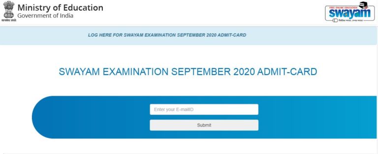 Swayam Admit Card 2020