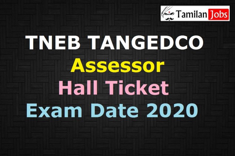TNEB TANGEDCO Assessor Hall Ticket 2020