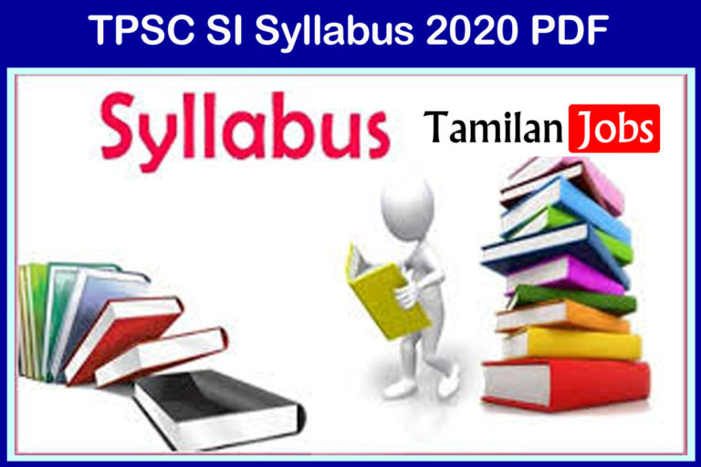TPSC SI Syllabus 2020 PDF
