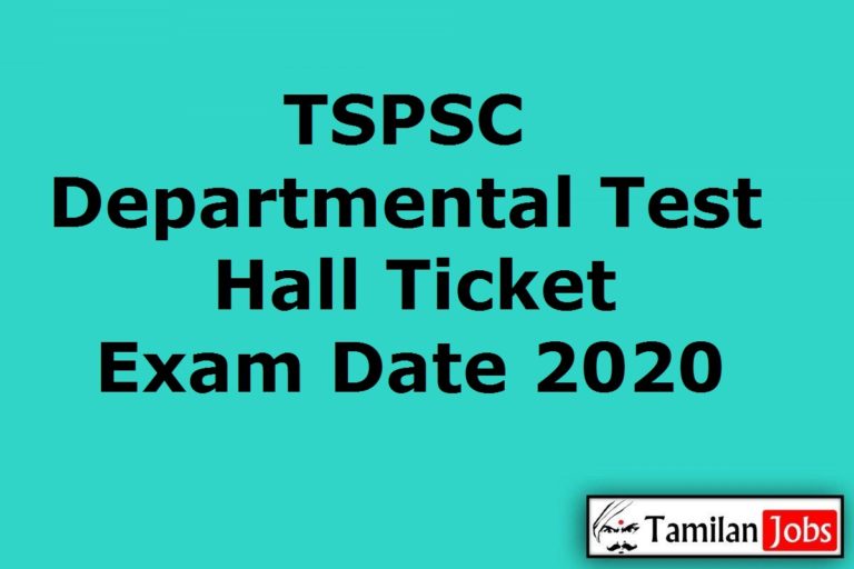 TSPSC Departmental Test Hall Ticket 2020