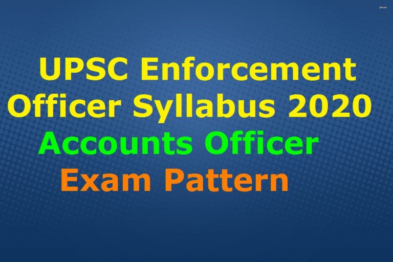 UPSC Enforcement Officer Syllabus 2020
