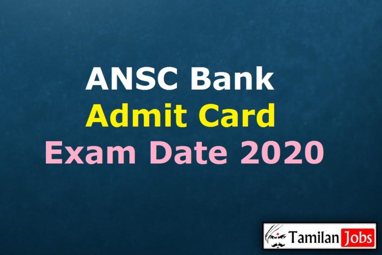 ANSC Bank Admit Card 2020