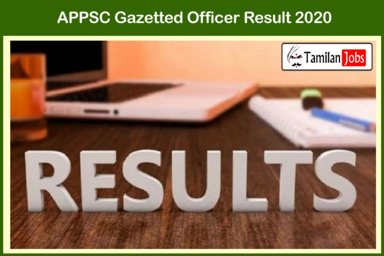 APPSC Gazetted Officer Result 2020