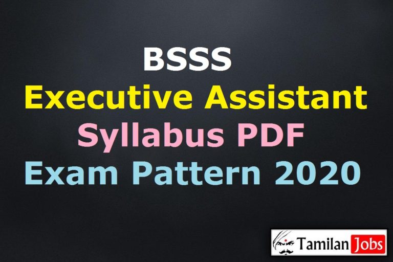 BSSS Executive Assistant Syllabus 2020