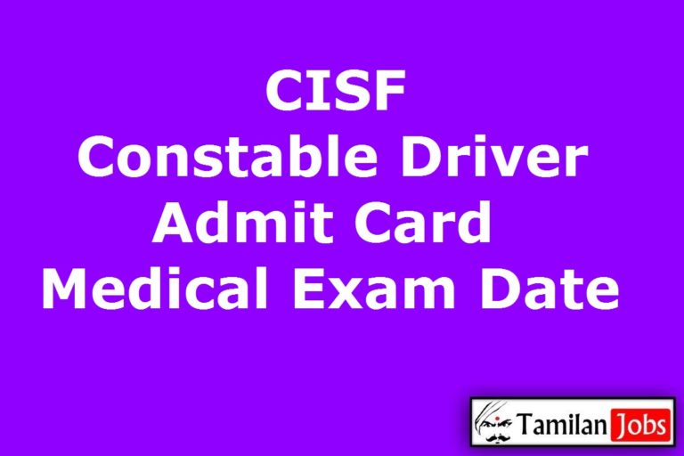 CISF Constable Admit Card 2020