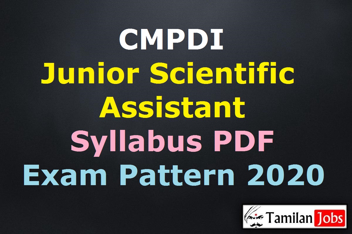 CMPDI Junior Scientific Assistant Syllabus 2020