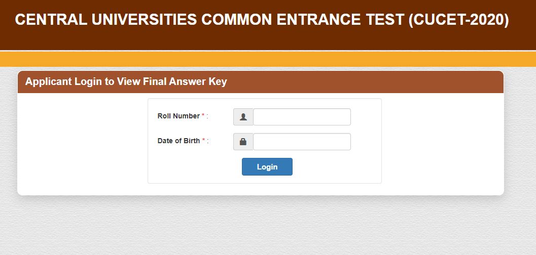 Cucet Final Answer Key 2020