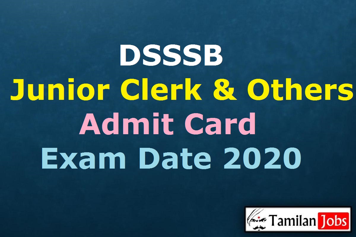 DSSSB Junior Clerk Admit Card 2020