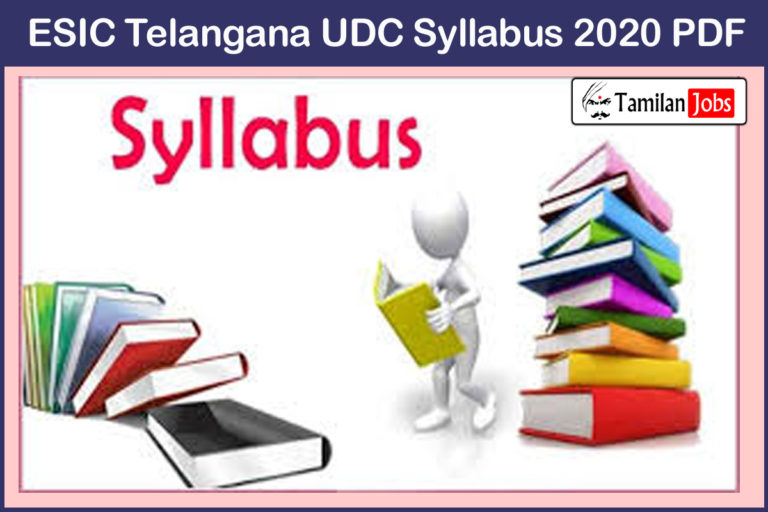 ESIC Telangana UDC Syllabus 2020 PDF