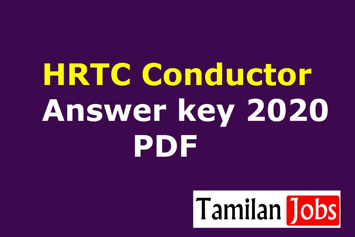 Hrtc Conductor Answer Key 2020 Pdf