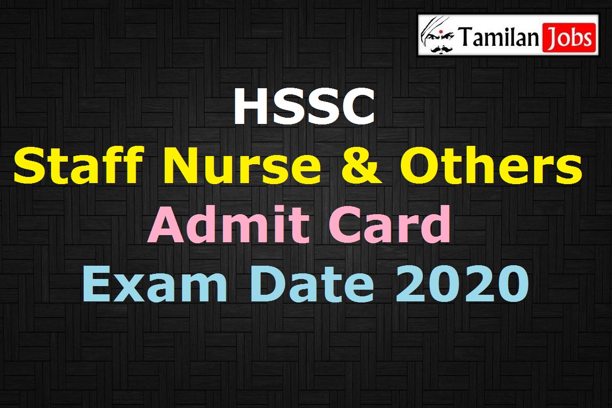 HSSC Staff Nurse Admit Card 2020