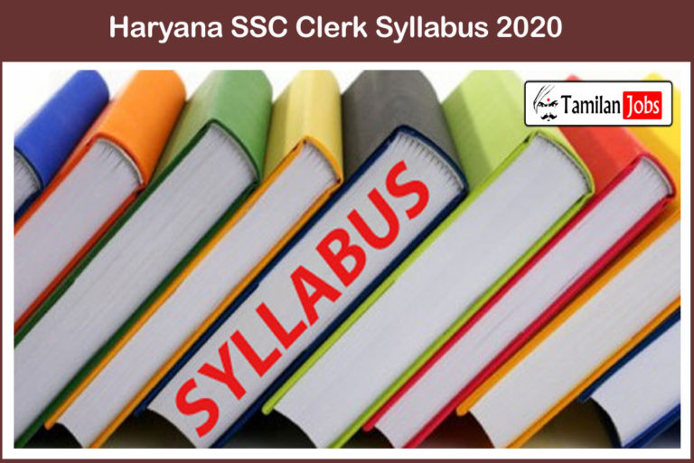 Haryana SSC Clerk Syllabus 2020