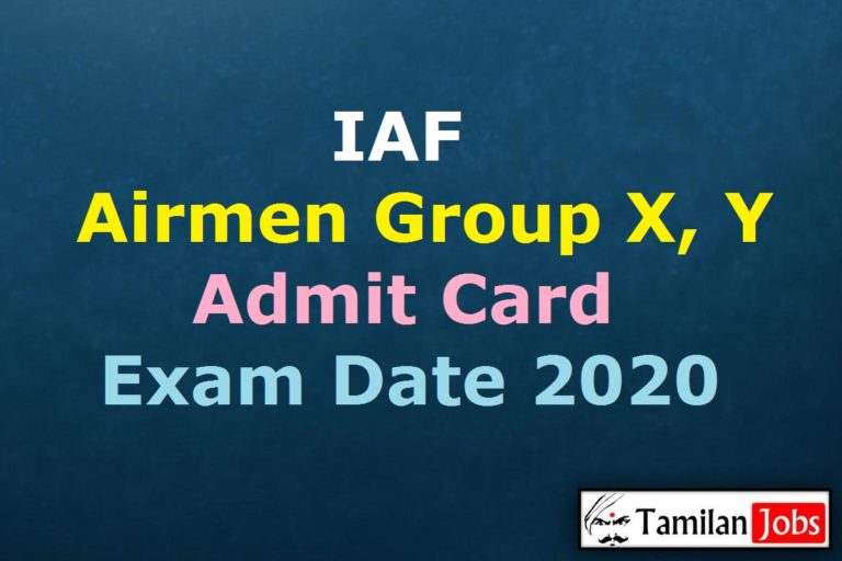 IAF Airmen Group X, Y Admit Card 2020