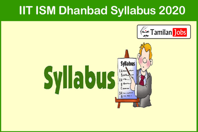 IIT ISM Dhanbad Syllabus 2020
