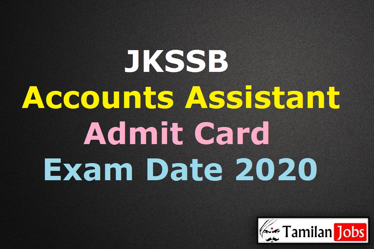 JKSSB Accounts Assistant Admit Card 2020