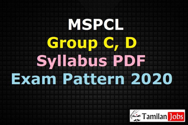 MSPCL Group C, D Syllabus 2020