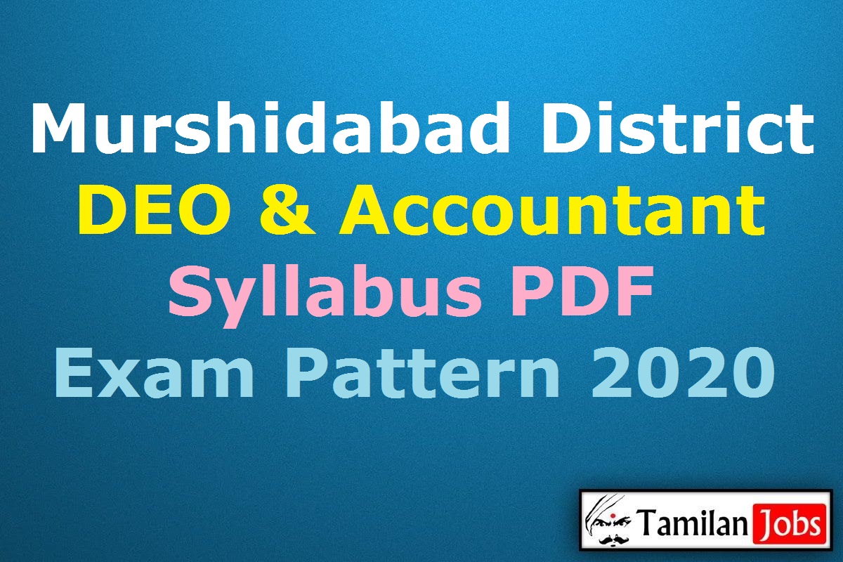 Murshidabad District DEO Syllabus 2020