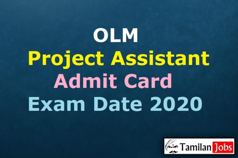 OLM Project Assistant Admit Card 2020