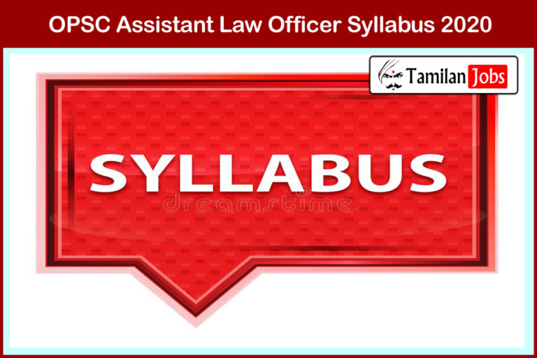OPSC Assistant Law Officer Syllabus 2020