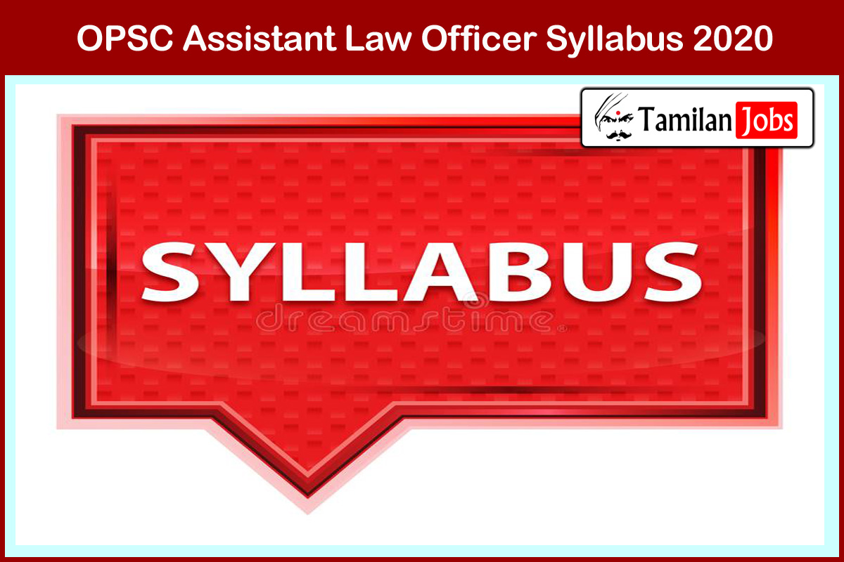 OPSC Assistant Law Officer Syllabus 2020