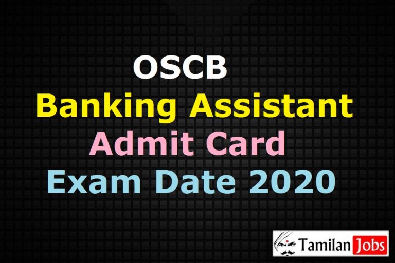OSCB Banking Assistant Admit Card 2020
