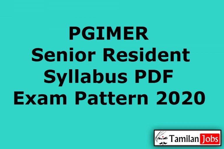 PGIMER Senior Resident Syllabus 2020