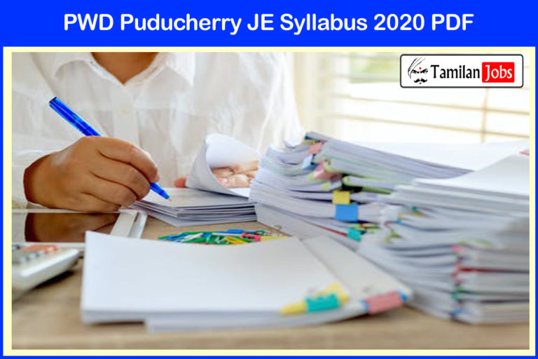 PWD Puducherry JE Syllabus 2020