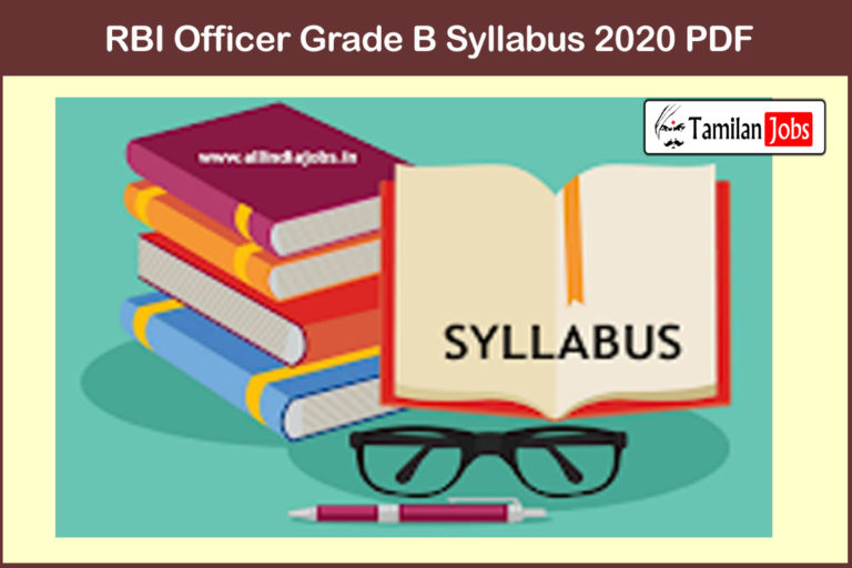 RBI Officer Grade B Syllabus 2020 PDF