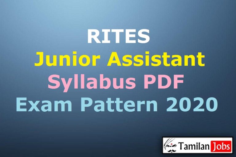 RITES Junior Assistant Syllabus 2020