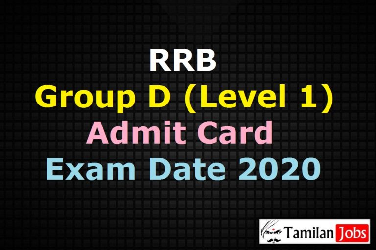 RRB Group D Admit Card 2020