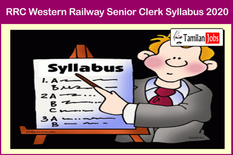 RRC Western Railway Senior Clerk Syllabus 2020
