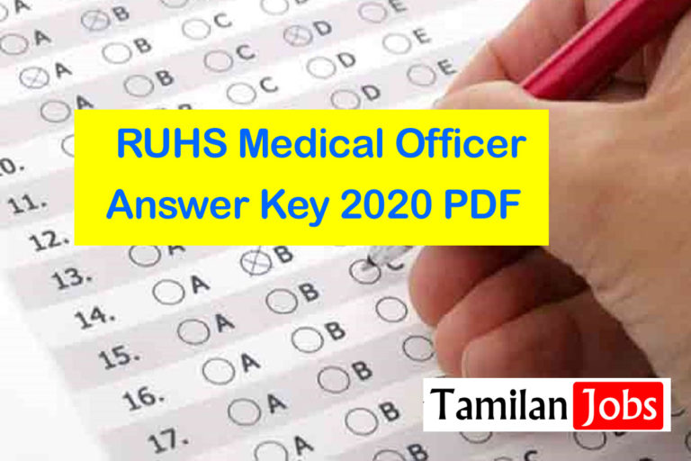 RUHS Medical Officer Answer Key 2020
