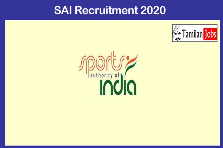 SAI Recruitment 2020