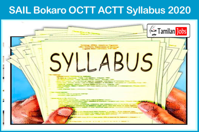 SAIL Bokaro OCTT ACTT Syllabus 2020