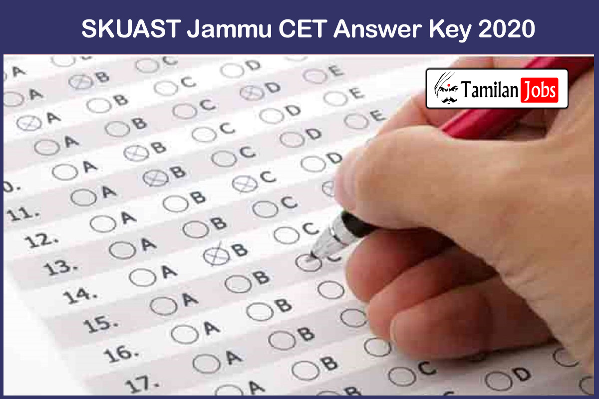 SKUAST Jammu CET Answer Key 2020