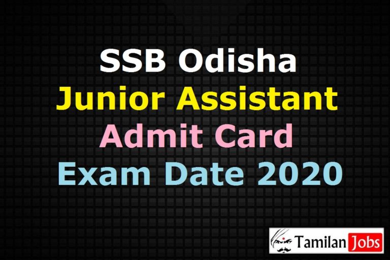 SSB Odisha Junior Assistant Admit Card 2020