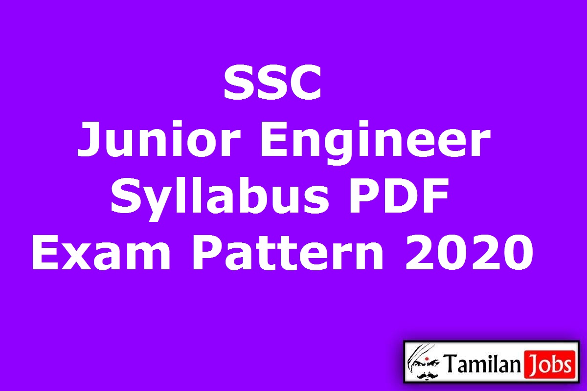 SSC JE Syllabus 2020