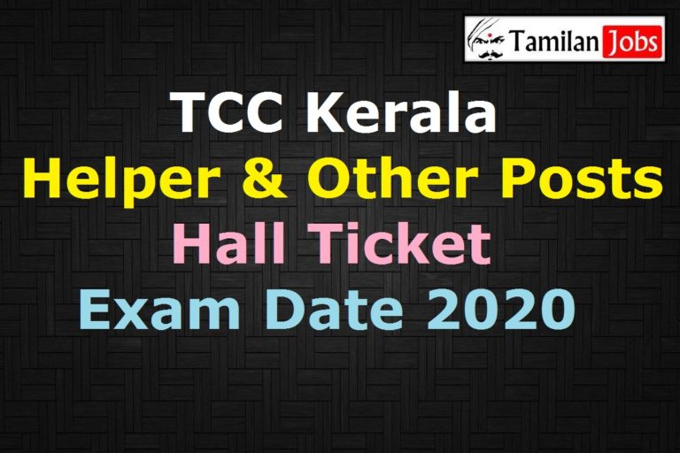 TCC Kerala Helper Hall Ticket 2020
