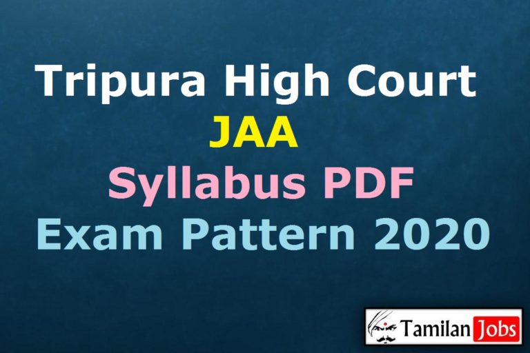 Tripura High Court JAA Syllabus 2020