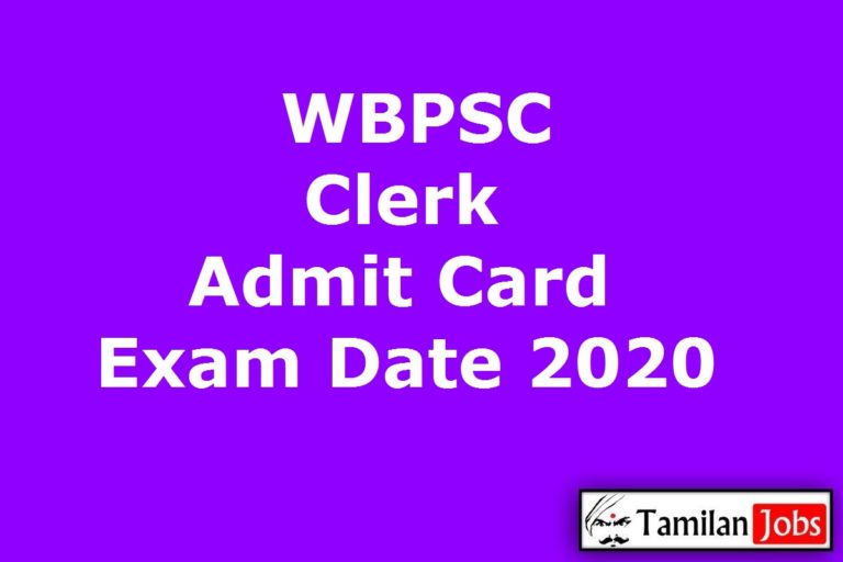 WBPSC Clerk Admit Card 2020