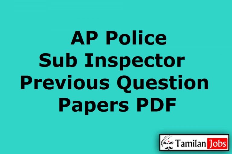 AP Police SI Previous Question Papers PDF