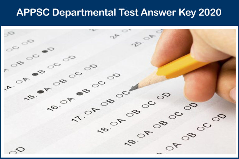 APPSC Departmental Test Answer Key 2020